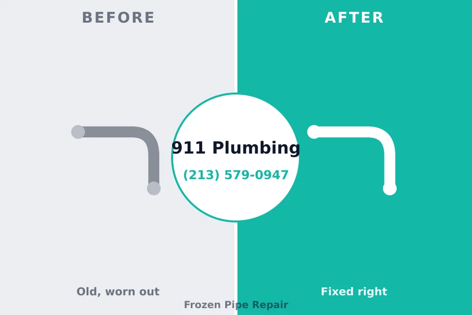 Before and after: plumbing repair Closter, NJ
